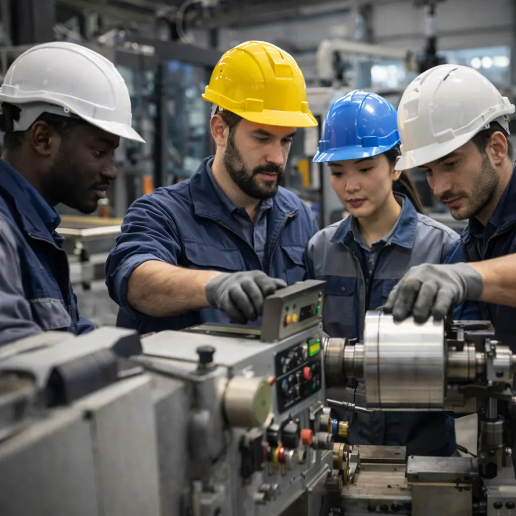 radnici u proizvodnji u modernoj tvornici