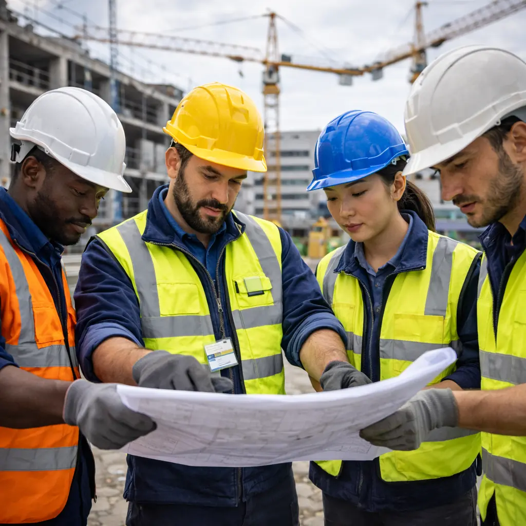tim radnika radi zajedno na gradilistu
